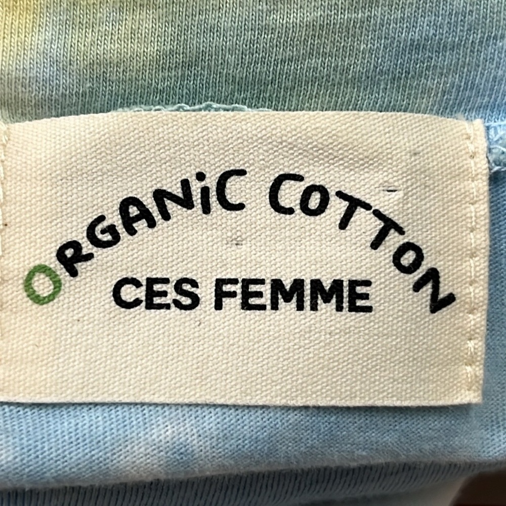 CES FEMME ORGANIC COTTON Boho Beach Tie Dye Tiered Baby Doll Eyelet SLV Dress M - Picture 6 of 15